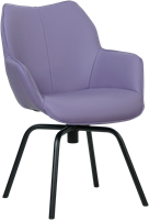 Leren eetkamerstoel Magic - draaipoot rond frame - Toledo Lila (lichtpaars)