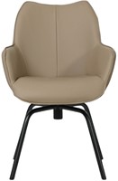 Leren eetkamerstoel Magic - draaipoot rond frame - Toledo Mocca (taupe/bruin)-2