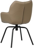 Leren eetkamerstoel Magic - draaipoot rond frame - Toledo Mocca (taupe/bruin)-3