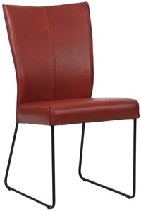 Rode leren industriële eetkamerstoel Mate - Granada leer Rouge (rood leer)