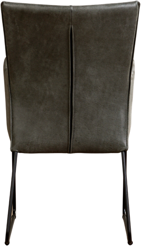 Leren eetkamerstoel Mate - met armleuning en design U-poot - Kenia Leer Antracite-3