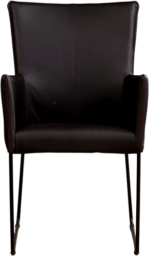Leren eetkamerstoel Mate - met armleuning en design U-poot - Rancho Leer Moro-2
