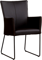 Leren eetkamerstoel Mate - met armleuning en design U-poot - Rancho Leer Moro