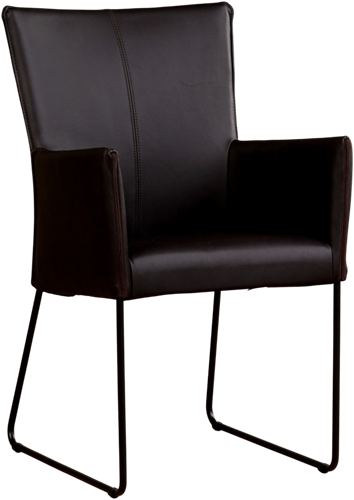 Leren eetkamerstoel Mate - met armleuning en design U-poot - Rancho Leer Moro