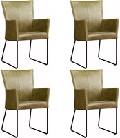 Leren eetkamerstoel Mate - met armleuning - set van 4 stoelen