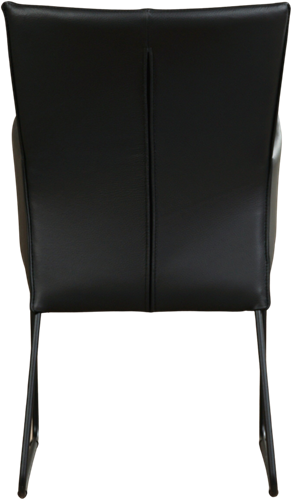 Leren eetkamerstoel Mate - met armleuning en design U-poot - Toledo Leer Nero-3
