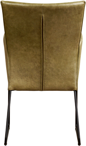 Leren eetkamerstoel Mate - met armleuning en design U-poot - Vintage Leer Olive-3