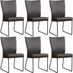 Leren eetkamerstoel Mate - set van 6 stoelen