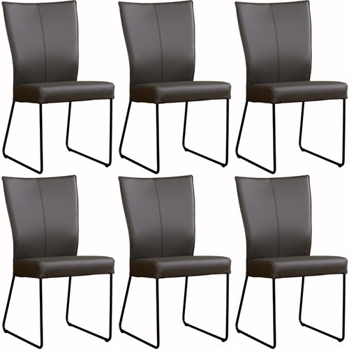 Leren eetkamerstoel Mate - set van 6 stoelen