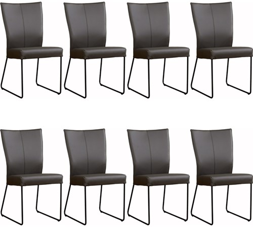 Leren eetkamerstoel Mate - set van 8 stoelen