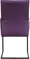 Leren eetkamerstoel Ruler - met armleuning en sledepoot vierkant - Toledo Leer Aubergine - Poot - Zwart-3
