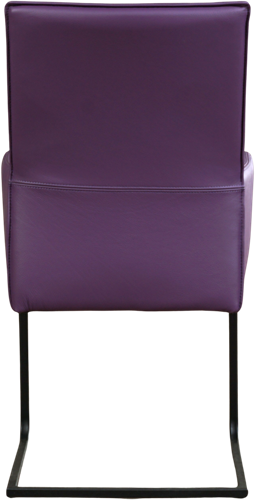 Leren eetkamerstoel Ruler - met armleuning en sledepoot vierkant - Toledo Leer Aubergine - Poot - Zwart-3