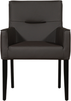 Leren eetkamerstoel Look - met houten zwarte poten - Toledo Leer Caffe - Kleur poot, zwart-2
