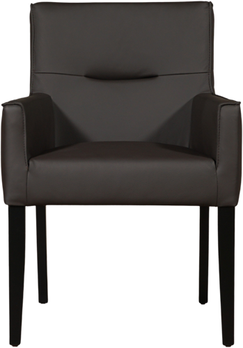 Leren eetkamerstoel Look - met houten zwarte poten - Toledo Leer Caffe - Kleur poot, zwart-2