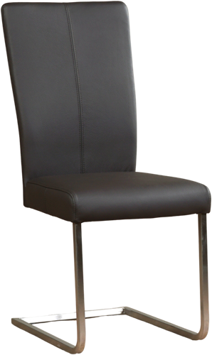 Leren eetkamerstoel Dare - met sledepoot zonder armleuning - Toledo Leer Caffe - Poot - RVS