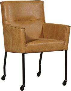 Leren eetkamerstoel lucky 84 bruin, bruin leer, bruine keukenstoelen