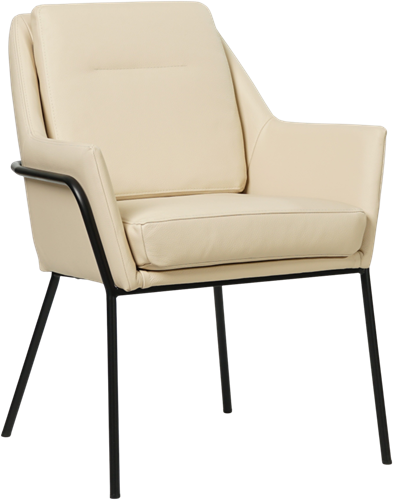Leren design eetkamerstoel Mix - Toledo Betulla (crème)