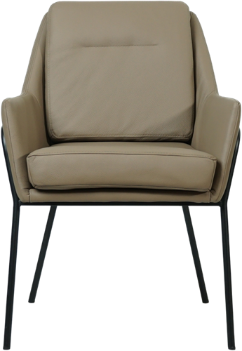 Leren design eetkamerstoel Mix - Toledo Mocca (taupe/bruin)-2