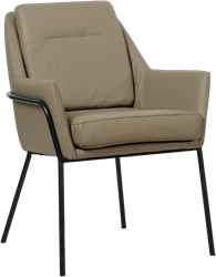 Leren design eetkamerstoel Mix - Toledo Mocca (taupe/bruin)