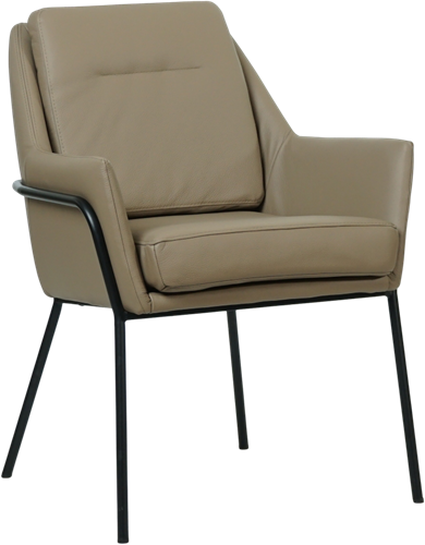 Leren design eetkamerstoel Mix - Toledo Mocca (taupe/bruin)