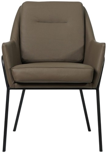 Leren design eetkamerstoel Mix - Toledo Moss (bruin/groen)-2