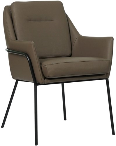 Leren design eetkamerstoel Mix - Toledo Moss (bruin/groen)