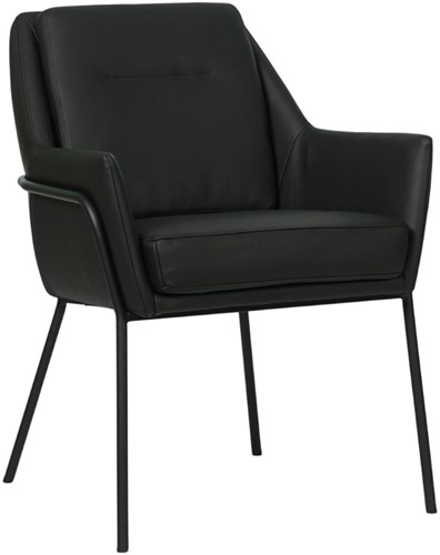 Leren design eetkamerstoel Mix - Hermes Nero (zwart)