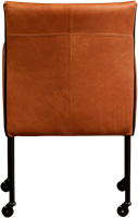 Leren eetkamerstoel More - met wieltjes en armleuning - Rancho Leer Cognac - Poot - Zwart - Skate wiel zwart-3