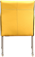 Leren eetkamerstoel More - met wieltjes en armleuning - Toledo Leer Lemon - Poot - RVS - Skate wiel transparant-3