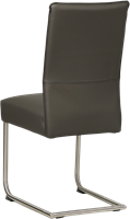 Leren eetkamerstoel Piece sledepoot rond - Toledo Antracite (donkergrijs) - Kleur poot, RVS-3
