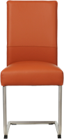 Leren eetkamerstoel Piece sledepoot rond - Toledo Cotto (cognac) - Kleur poot, RVS-2