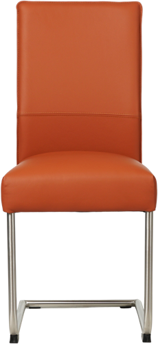 Leren eetkamerstoel Piece sledepoot rond - Toledo Cotto (cognac) - Kleur poot, RVS-2