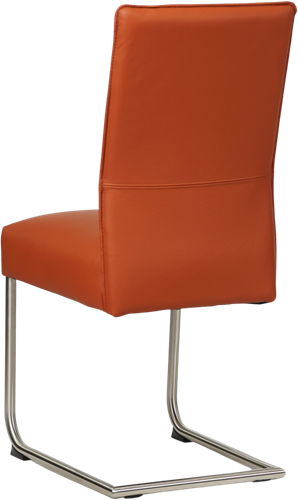 Leren eetkamerstoel Piece sledepoot rond - Toledo Cotto (cognac) - Kleur poot, RVS-3