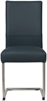 Leren eetkamerstoel Piece sledepoot rond - Toledo Marine (blauw) - Kleur poot, RVS-2