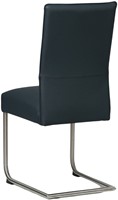 Leren eetkamerstoel Piece sledepoot rond - Toledo Marine (blauw) - Kleur poot, RVS-3
