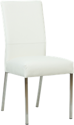 Leren eetkamerstoel Real - Toledo Leer Bianco - Kleur poot, RVS