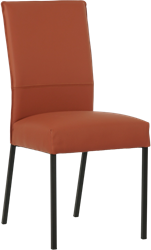 Leren eetkamerstoel Real - Toledo Leer Cotto - Kleur poot, zwart