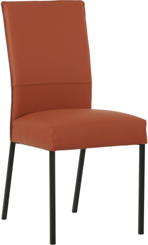 Leren eetkamerstoel Real - Toledo Leer Cotto - Kleur poot, zwart