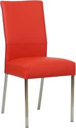 Leren eetkamerstoel Real - Toledo Leer Ferrari - Kleur poot, RVS