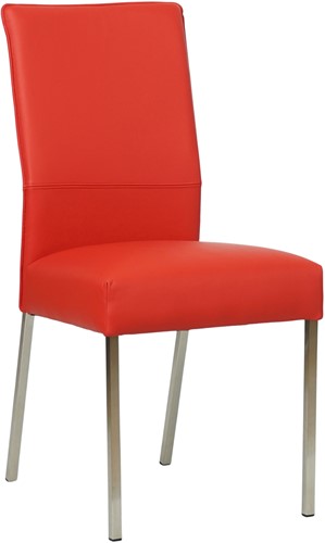 Leren eetkamerstoel Real - Toledo Leer Ferrari - Kleur poot, RVS
