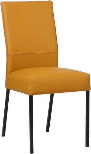 Leren eetkamerstoel Real - Toledo Leer Leem - Kleur poot, zwart
