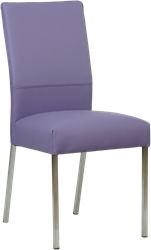 Leren eetkamerstoel Real - Toledo Leer Lila - Kleur poot, RVS