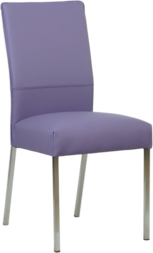Leren eetkamerstoel Real - Toledo Leer Lila - Kleur poot, RVS