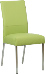 Leren eetkamerstoel Real - Toledo Leer Lime - Kleur poot, RVS
