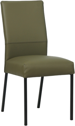 Leren eetkamerstoel Real - Toledo Leer Olive - Kleur poot, zwart