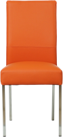 Leren eetkamerstoel Real - Toledo Leer Orange - Kleur poot, RVS-2