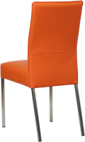 Leren eetkamerstoel Real - Toledo Leer Orange - Kleur poot, RVS-3