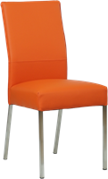 Leren eetkamerstoel Real - Toledo Leer Orange - Kleur poot, RVS