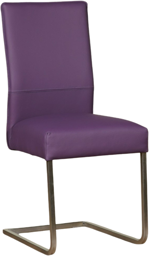 Leren eetkamerstoel Remix sledepoot vierkant - Toledo Leer Aubergine - RVS