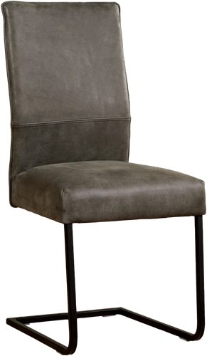 Leren eetkamerstoel Remix sledepoot vierkant - Vintage Stone - Kleur poot, RVS